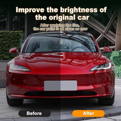 for 2024 Tesla model 3 Clear Car Pre-Cut Paint Protective Film TPU Self Adhesive Rainproof Waterproof HD Scratch Exterior Accessories (Headlight Film 2Pcs) in Saudi Arabia