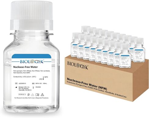 Ultra Pure Water, 100ml Nuclease Free Water Molecular Biology Grade, Sterilization, DNase, RNase, Protease, Endotoxins (Pyrogen) Free, PCR/RT-PCR Certified in Saudi Arabia