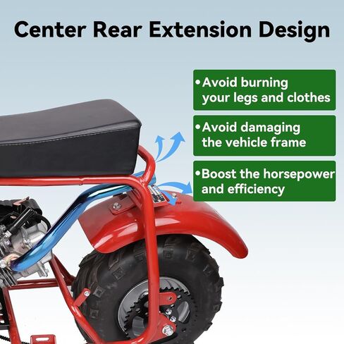 CT100U أنبوب العادم متوافق مع Predator 79cc 98cc 99cc 3.0hp 154f محرك Mini Bike Coleman CC100X Massimo MB100 F-RP GMB100 RASCAL LITE MINIBIKE PARS in Saudi Arabia