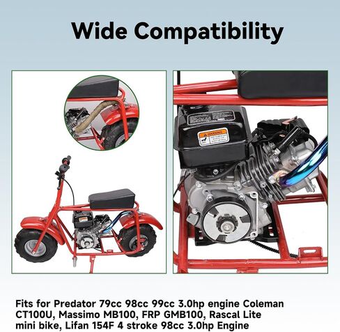 CT100U أنبوب العادم متوافق مع Predator 79cc 98cc 99cc 3.0hp 154f محرك Mini Bike Coleman CC100X Massimo MB100 F-RP GMB100 RASCAL LITE MINIBIKE PARS in Saudi Arabia