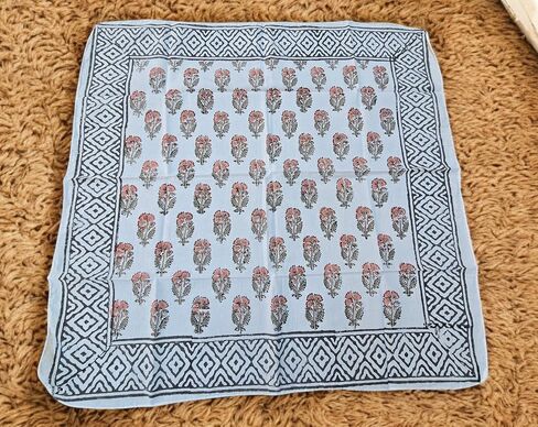 100 ٪ Bandanas Cotton 21 "x21" كتلة اليد طباعة القطن باندانا للرجال والنساء مناديل للرجال مجموعة الأوشحة من 4 in Saudi Arabia
