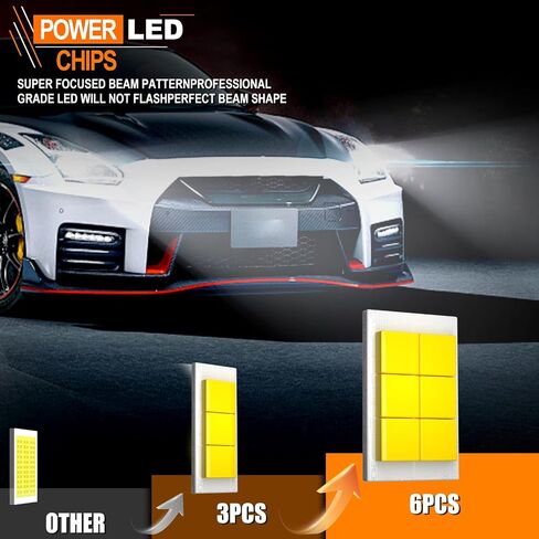 Compatible for Nissan Altima 2007-2018 Light Bulbs, High Beam Low Beam Fog Lights 6500K White Light Combo Kit, Plug-N-Play, 44000LM Powersports Bulbs,6-Pack in Saudi Arabia
