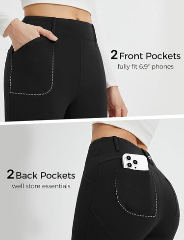 baleaf Womens Fleece Lined Leggings 4 Pockets Warm Thermal Winter Insulated Petite Pants Snow Cold Gear in Saudi Arabia