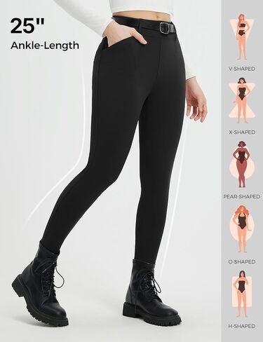 baleaf Womens Fleece Lined Leggings 4 Pockets Warm Thermal Winter Insulated Petite Pants Snow Cold Gear in Saudi Arabia