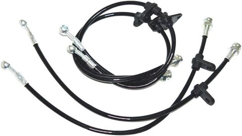 G2L Stainless Silver Brake Line for Integra 94-97 Civic 92-95 Front Rear; 2 Lines Each, 25.5"/19" Lengths; Teflon Hoses with Stainless Steel Braid; Direct Bolt-On Design; 1 Pair in Saudi Arabia