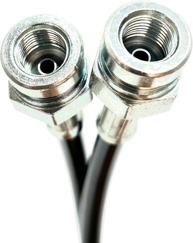 G2L Stainless Silver Brake Line for Integra 94-97 Civic 92-95 Front Rear; 2 Lines Each, 25.5"/19" Lengths; Teflon Hoses with Stainless Steel Braid; Direct Bolt-On Design; 1 Pair in Saudi Arabia