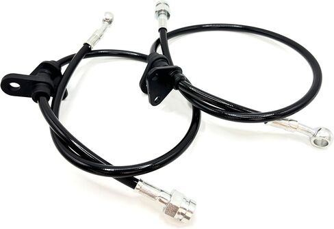 G2L Stainless Silver Brake Line for Integra 94-97 Civic 92-95 Front Rear; 2 Lines Each, 25.5"/19" Lengths; Teflon Hoses with Stainless Steel Braid; Direct Bolt-On Design; 1 Pair in Saudi Arabia