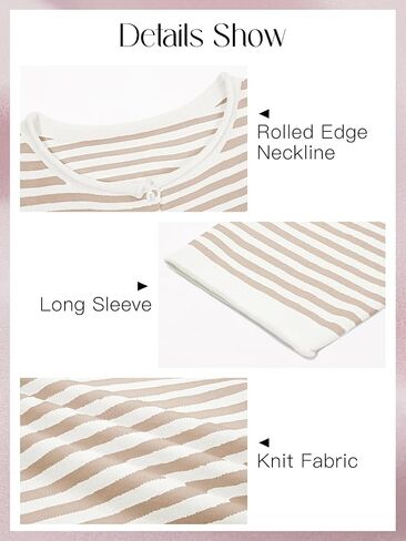 Saodimallsu Womens Striped Cardigan Casual Long Sleeve Open Front Button Down Loose Knit Lightweight Fall Sweaters in Saudi Arabia