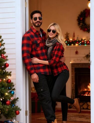 TACVASEN Men's Flannel Shirt Jacket Quilted Lined Long Sleeve Button Down Shirts Jacket in Saudi Arabia