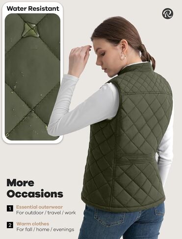 Women's Vest, Quilted Puffer Water-Resistant Zip With Pockets in Saudi Arabia