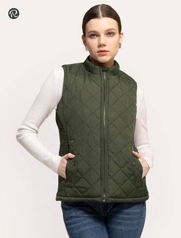 Women's Vest, Quilted Puffer Water-Resistant Zip With Pockets in Saudi Arabia