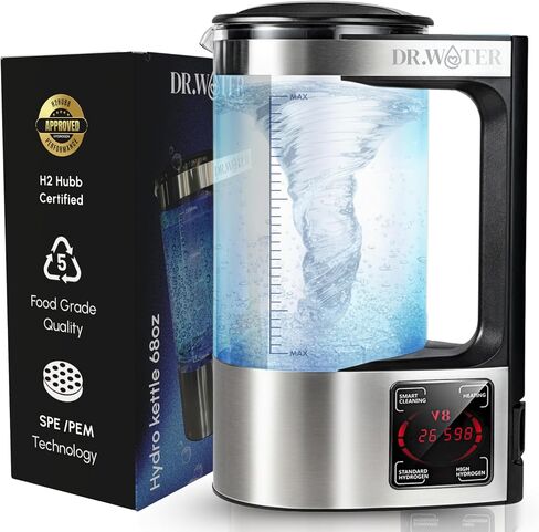 HydroPitcher | 68 Oz Hydrogen Water Pitcher - BPA Free Rich Hydrogen Water Generator - Electrolysis Jug with SPE/PEM Technology Hydrogen Water Machine | Chlorine Free Large Hydrogen Water Bottle in Saudi Arabia