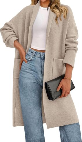 Prettygarden Long Sleeve Label Label Stepresigan Swegants for Women Trendy 2025 Sweater Sweater Long Long Long Coats in Kuwait