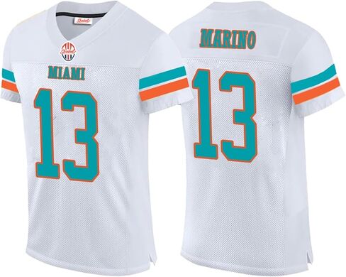 Custom Mens/Youth/Womens Football DAN Stitched T-Shirt for Sports Fan Marino White No Brand/Logos in Saudi Arabia