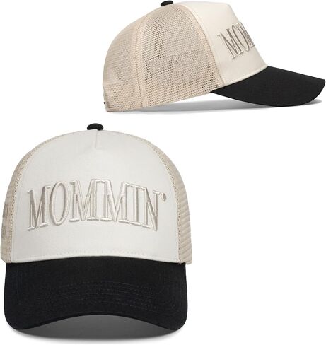Mommin Trucker Hat for Women，Vintage Embroidered Baseball Cap，Mom Essentials Funny Gifts for Mothers Day in Kuwait