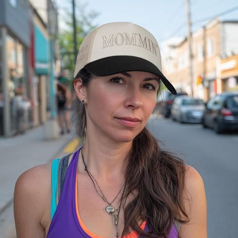 Mommin Trucker Hat for Women，Vintage Embroidered Baseball Cap，Mom Essentials Funny Gifts for Mothers Day in Kuwait