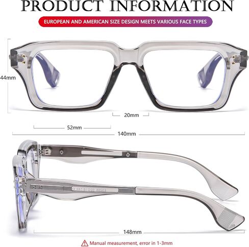 AIEYEZO Fashion Square Blue Light Glasses for Men Women Retro Thick Frame Blue Light Blocking Computer Glasses in Saudi Arabia
