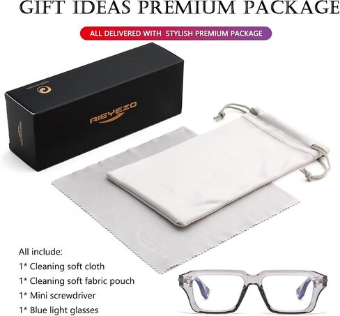 AIEYEZO Fashion Square Blue Light Glasses for Men Women Retro Thick Frame Blue Light Blocking Computer Glasses in Saudi Arabia