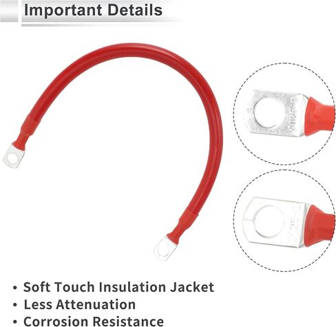 1 كمبيوتر كابل عالمي لعاكس البطارية 5/16 "Lug 2ft Cable Cable 4 AWG Gauge Black Tinned Copper in Saudi Arabia