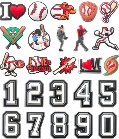 Softball Croc Charms for Girls,25PCS Cute Sports and Number Accessories for Clog Party Favors Gift in Saudi Arabia