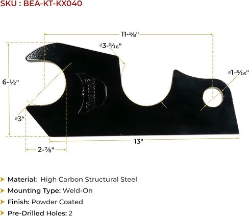 Mytee Products Quick Attach Bucket Ears Attachment Fit for Kubota Excavator KX040 KX71 KX91 KX121 ​​​​​​​KX033 U35-13" (L) x 6-1/2" (H) - Set of 2 in Saudi Arabia