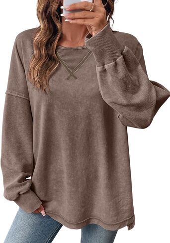 SHEWIN Oversized Sweatshirt for Women Long Sleeve Crewneck Sweatshirts Pullover Womens Fall Fashion 2025 in Saudi Arabia