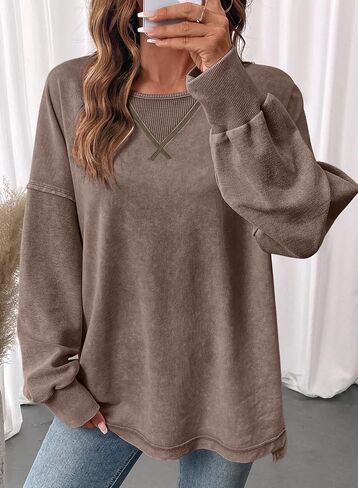 SHEWIN Oversized Sweatshirt for Women Long Sleeve Crewneck Sweatshirts Pullover Womens Fall Fashion 2025 in Saudi Arabia