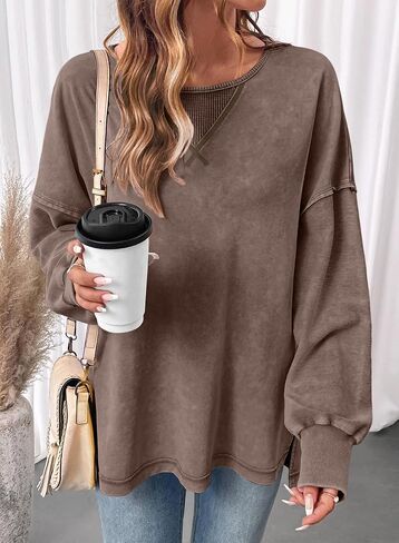 SHEWIN Oversized Sweatshirt for Women Long Sleeve Crewneck Sweatshirts Pullover Womens Fall Fashion 2025 in Saudi Arabia