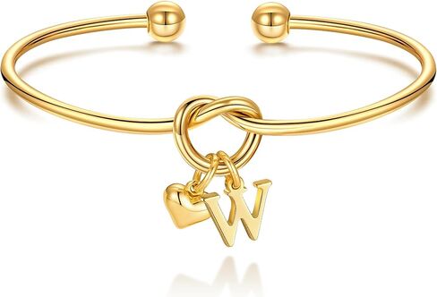 M MOOHAM Bridesmaid Gifts - Bridesmaids Proposal Gifts for Wedding Matron Maid of Honor Gift, Dainty Knot Letter A-Z Initial Bracelet for Women, Personalized Jewelry for Women in Saudi Arabia