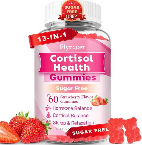 Cortisol Supplements for Women & Men, 13 in 1 Cortisol Detox, Cortisol Manager Reducer with Ashwagandha, Magnesium, L-Theanine, Cortisol Balance Gummies-Hormone Balance, Focus, Calm, zzZ, 60 Cts in Saudi Arabia