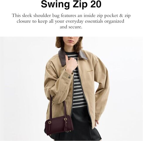 Coach Swing Zip 20, B4/Black Currant in Saudi Arabia