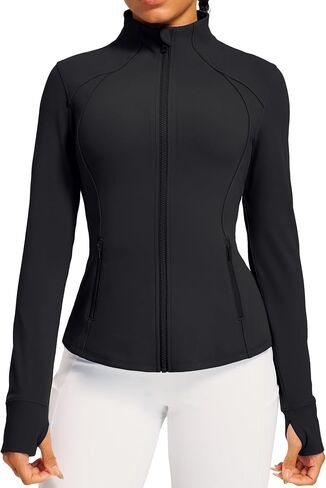 سترات التمرين للسيدات Iuga BBL الجري على السترات الرياضية خفيفة الوزن الكامل zip up slim fit for women with thumb boles in Saudi Arabia