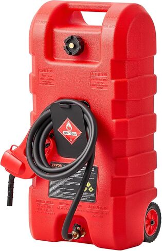 Caddy Vevor Fuel Caddy ، 16 جالون ، خزان وقود محمول مع مضخة نقل الوقود الكهربائية 12 فولت DC 2.5 GPM ، 4 أقدام من فوهة مستشعر التسليم وأتوقف السيارات ، محولات الخزانات ، مناسبة للديزل والبنزين ، الأحمر ، الأحمر in Saudi Arabia