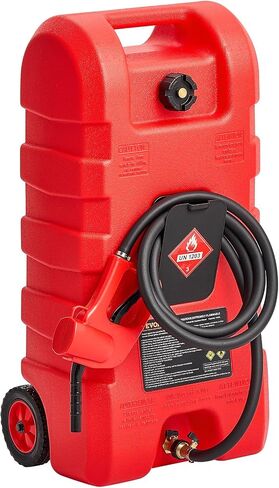 Caddy Vevor Fuel Caddy ، 16 جالون ، خزان وقود محمول مع مضخة نقل الوقود الكهربائية 12 فولت DC 2.5 GPM ، 4 أقدام من فوهة مستشعر التسليم وأتوقف السيارات ، محولات الخزانات ، مناسبة للديزل والبنزين ، الأحمر ، الأحمر in Saudi Arabia