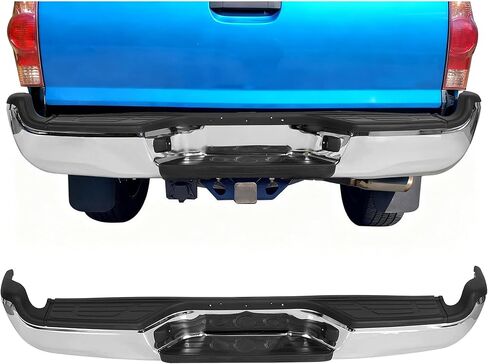 ECOTRIC Rear Step Bumper Steel Compatible with 2005-2015 Toyota Tacoma Replacement for TO1103114 Fleetside Styleside Rear Bumper with Reinforcement Bar/License Light/Center Top Pad/End Bracket in Saudi Arabia