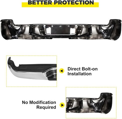ECOTRIC Rear Step Bumper Steel Compatible with 2005-2015 Toyota Tacoma Replacement for TO1103114 Fleetside Styleside Rear Bumper with Reinforcement Bar/License Light/Center Top Pad/End Bracket in Saudi Arabia