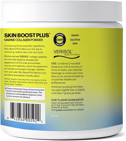 Marine-derived VERISOL Bioactive Hydrolyzed Collagen Peptides | Collagen Powder Supplement with Vitamin C & Hyaluronic Acid | Marine Skin Boost Plus (Peach) [50-Serves] in Kuwait
