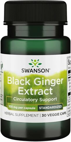 قد يساعد مستخلص Swanson Black Ginger - يعزز الدورة الدموية الصحية والحيوية البدنية - صحة القلب ، والأنسجة العضلية ، والرفاه العقلي - (30 كبسولات خضار ، 100 ملغ لكل) (3 عبوات) in Saudi Arabia
