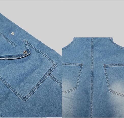 LAJIOJIO Denim Overalls for Women Casual Wide Leg Pants Baggy Jean Vintage Jumpsuit with Pockets in Saudi Arabia