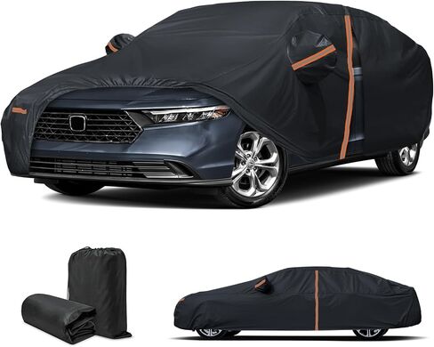 Waterproof Car Cover for 2018-2025 Honda Accord, Custom fit All Weather Heavy Duty Sedan Car Cover with Zipper Door & Windproof Bands for Rain Snowproof UV Windproof Protection (Gery) in Saudi Arabia