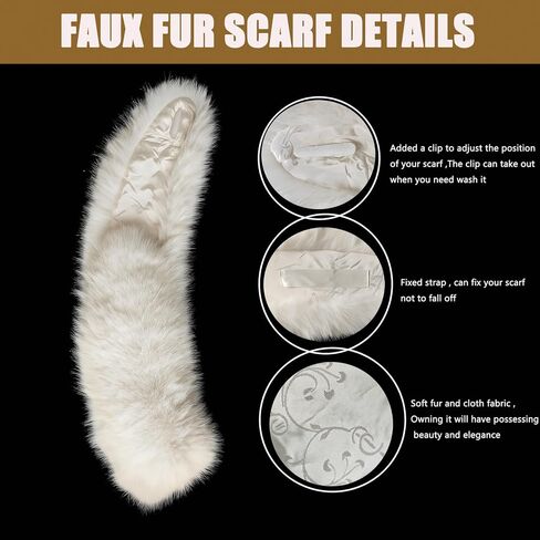 Scarf for Women, Faux Fur Soft Warmer Collar Men Women's Neck Scarves Wraps for Fall Winter Coat Decor in Saudi Arabia