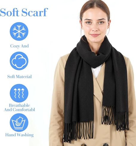 Cashmere Wrap Winter Scarf for Women, Soft Pashmina Shawl Rich Solid Blanket Scarf for Women Wedding Bridesmaid Gift in Saudi Arabia