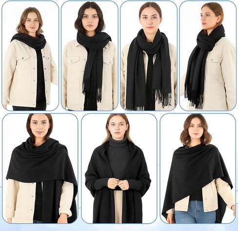 Cashmere Wrap Winter Scarf for Women, Soft Pashmina Shawl Rich Solid Blanket Scarf for Women Wedding Bridesmaid Gift in Saudi Arabia
