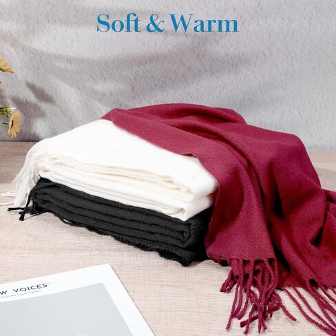 Cashmere Wrap Winter Scarf for Women, Soft Pashmina Shawl Rich Solid Blanket Scarf for Women Wedding Bridesmaid Gift in Saudi Arabia