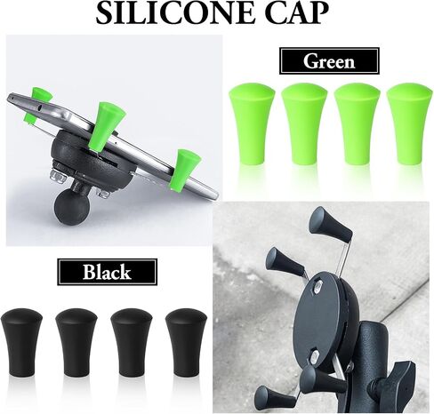 12 Pcs Rubber Cap Silicone Tips Replacement Parts Piece, Compatible with RAM Durable Motorcycle Accessory for Secure Device Grip on Bike and Automotive Mount Specially, 6 Black 6 Green in Kuwait