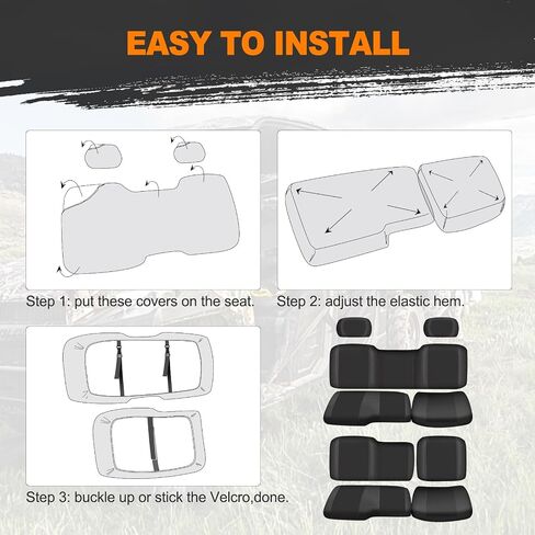 BORDAN Heavy Duty UTV Seat Cover for 2017-2021 Polaris Ranger XP 1000, Waterproof 1680D Camo Seat Covers for UTV Polaris Ranger 1000 2020-2025 Full Protection Outdoor (3 PCS) in Kuwait