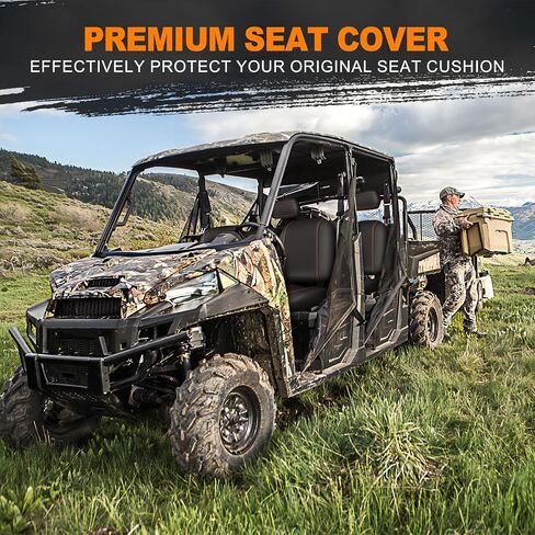 BORDAN Heavy Duty UTV Seat Cover for 2017-2021 Polaris Ranger XP 1000, Waterproof 1680D Camo Seat Covers for UTV Polaris Ranger 1000 2020-2025 Full Protection Outdoor (3 PCS) in Kuwait