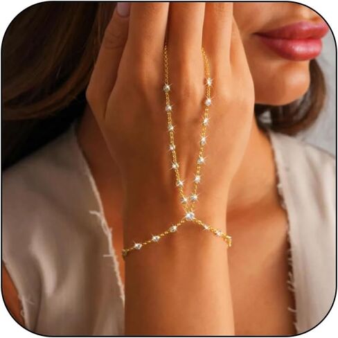 سلسلة اليد الطويلة للنساء للنساء حلقة اليد سلسلة اليد اللامع حلقة الذهب حلقة العبد سوار الزركون يدي المجوهرات المجوهرات الاشياء العصرية 2025 in Saudi Arabia