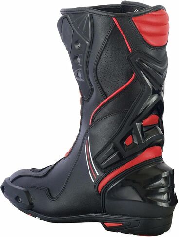 Men's Motorcycle Shoes Leather Motorbike Boots with Ankle Support Non-Slip Sole Reinforced Foot Protective Motocross Boots Rubber Sole in Kuwait