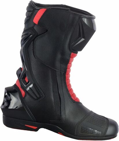 Men's Motorcycle Shoes Leather Motorbike Boots with Ankle Support Non-Slip Sole Reinforced Foot Protective Motocross Boots Rubber Sole in Kuwait